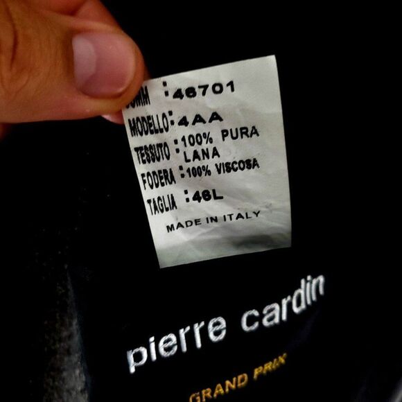 Pierre Cardin Wool Tweed 2 Button Sport Coat 42R Black Green‎ Check Spec - Picture 8 of 10